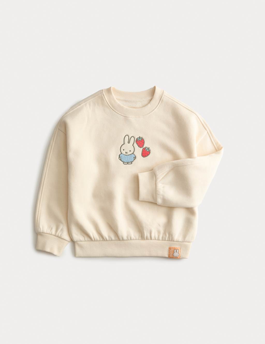 M&S Girls Cotton Rich Miffy Sweatshirt (2-8 Yrs) - 6-7 Years - Light Cream