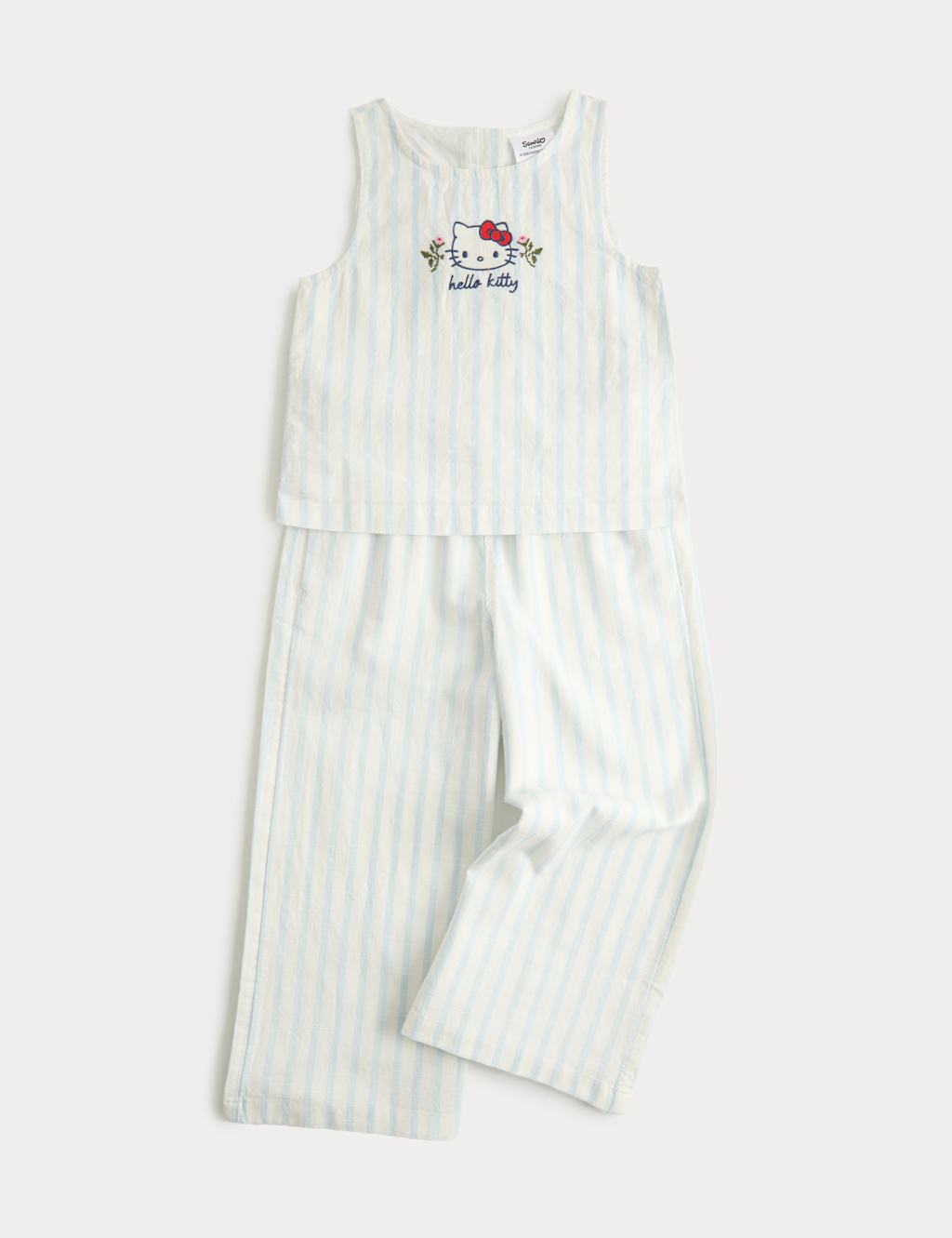 M&S Girls 2 Piece Pure Cotton Hello Kitty Outfit (2-8 Yrs) - 2-3 Years - Ivory