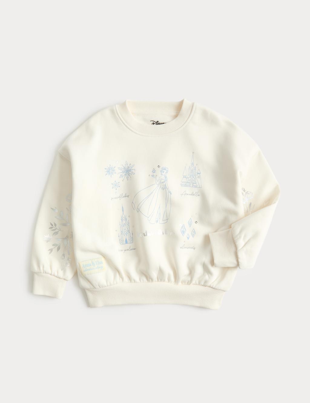 M&S Girls Cotton Rich Disney Frozen Sweatshirt (2-8 Yrs) - 2-3 Years - Ivory