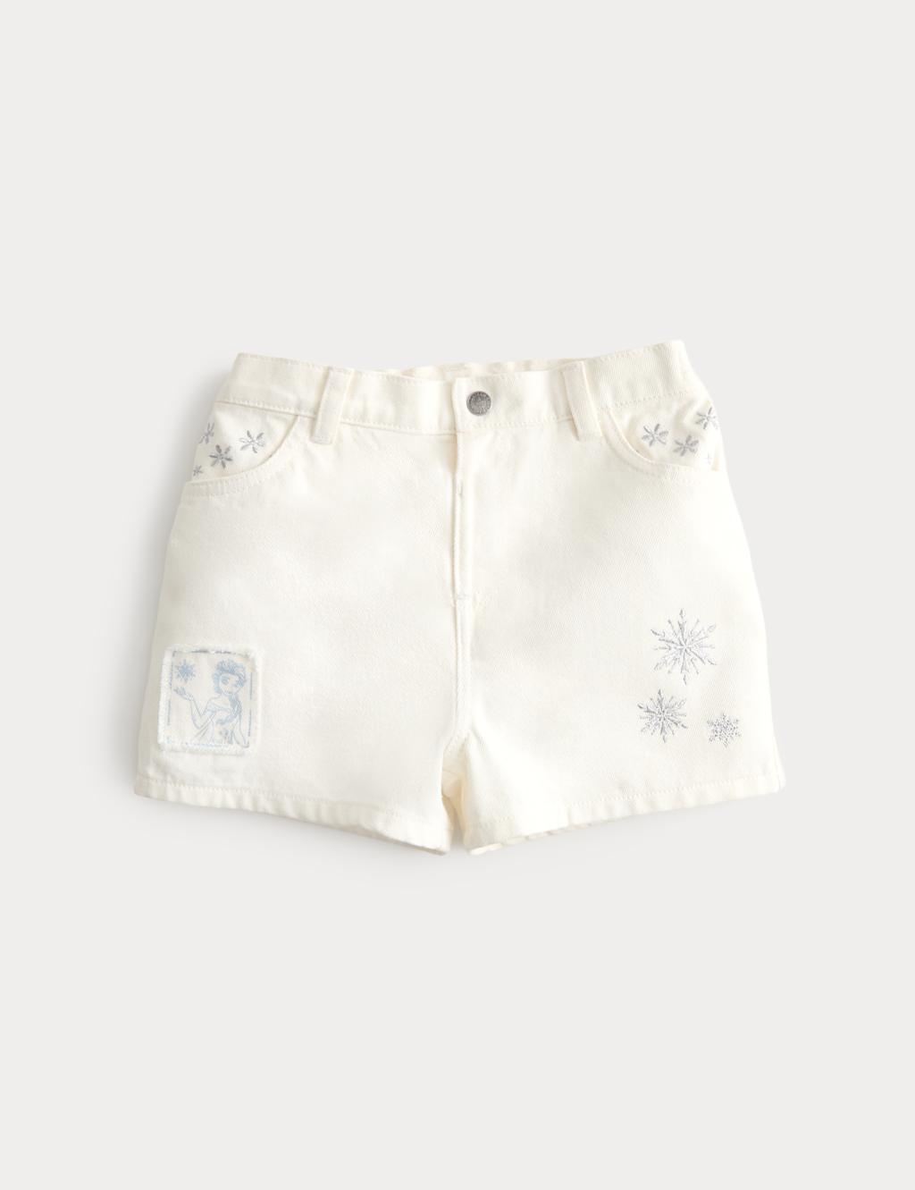 M&S Girls Disney Frozen Denim Shorts (2-8 Yrs) - 2-3 Years - Blue