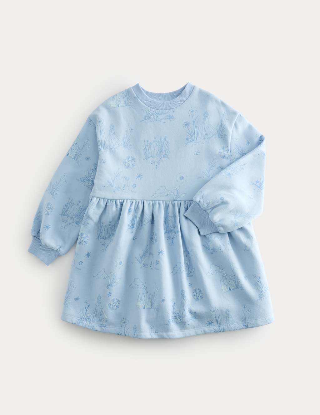 M&S Girls Cotton Rich Disney Frozen Sweater Dress (2-8 Yrs) - 6-7 Years - Multi