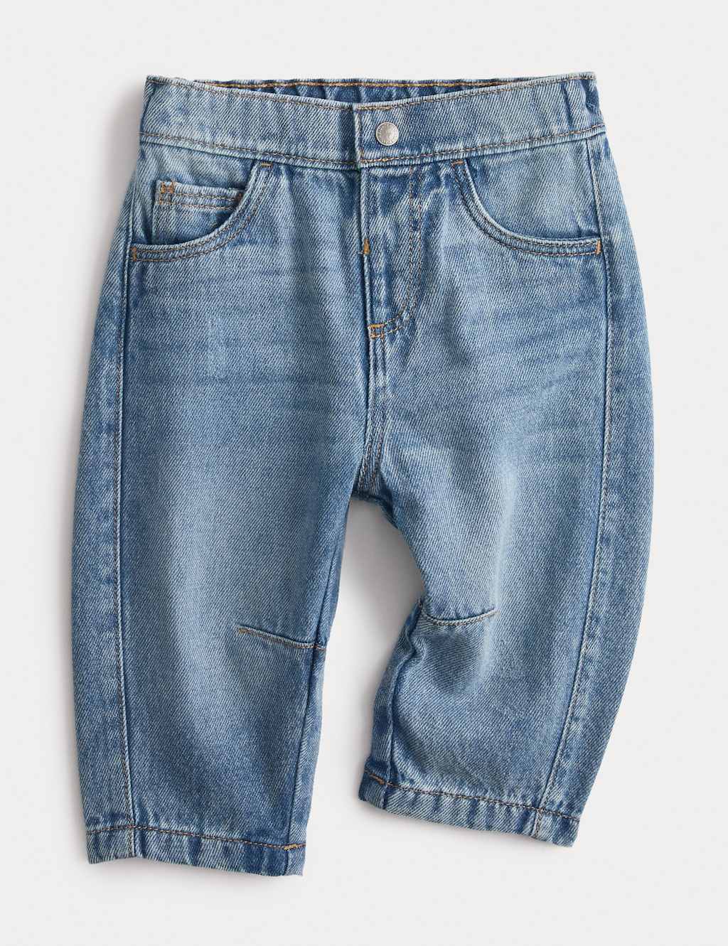 M&S Pure Cotton Elasticated Waist Jeans (0-6 Yrs) Denim