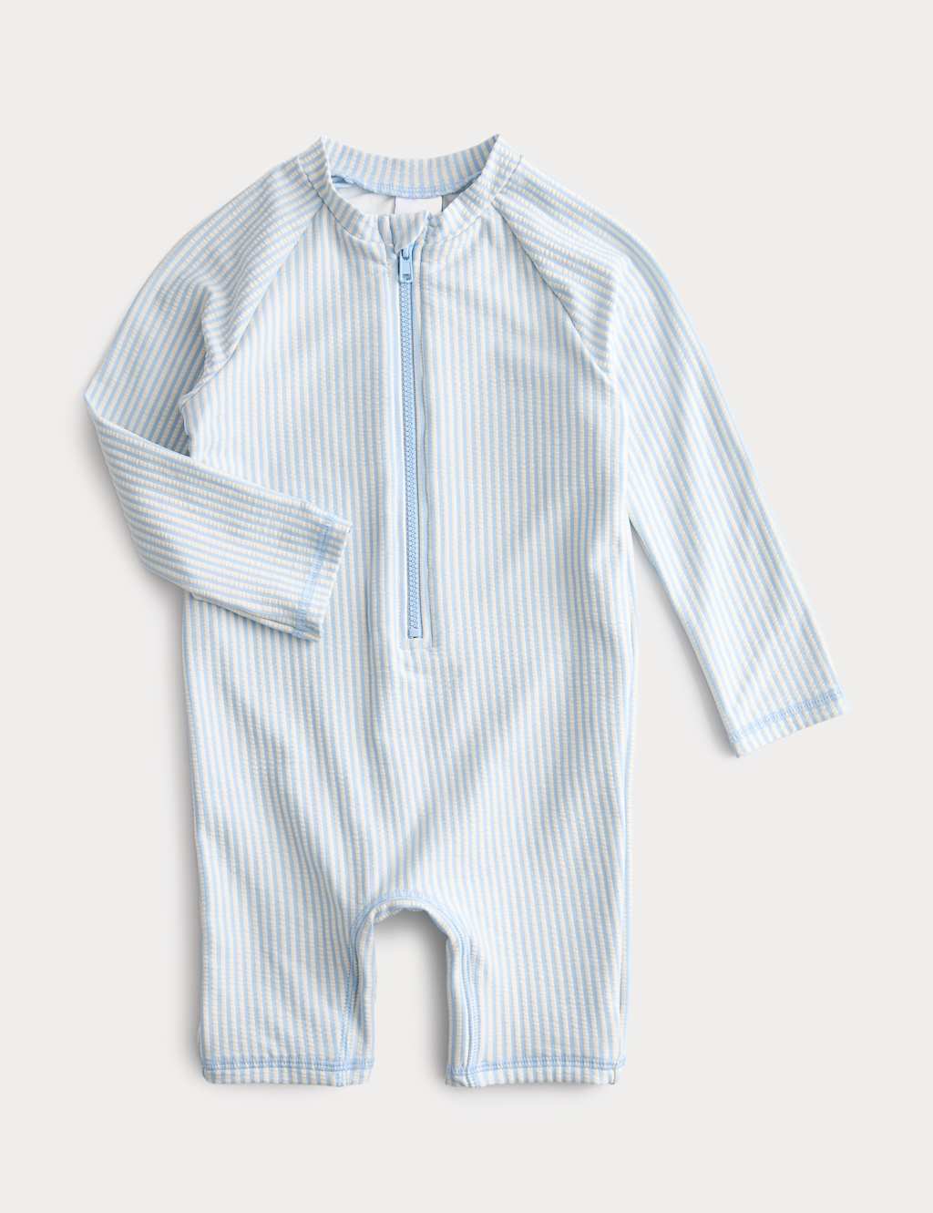 M&S Boys Striped Long Sleeve Swimsuit (0-3 Yrs) - 0-3 Months - Blue