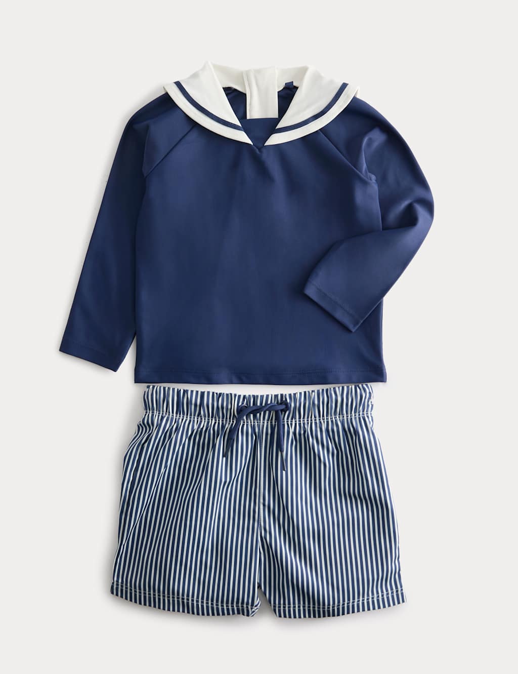 M&S Boys 2 Piece Sailor Swim Set (0-3 Yrs) - 0-3 Months - Navy