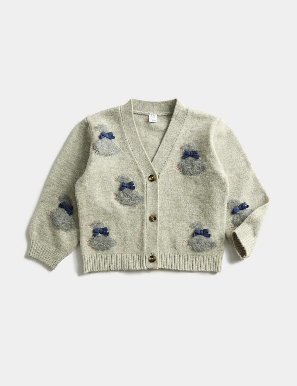 M&S Duck Knitted Cardigan (0-3 Yrs) Grey