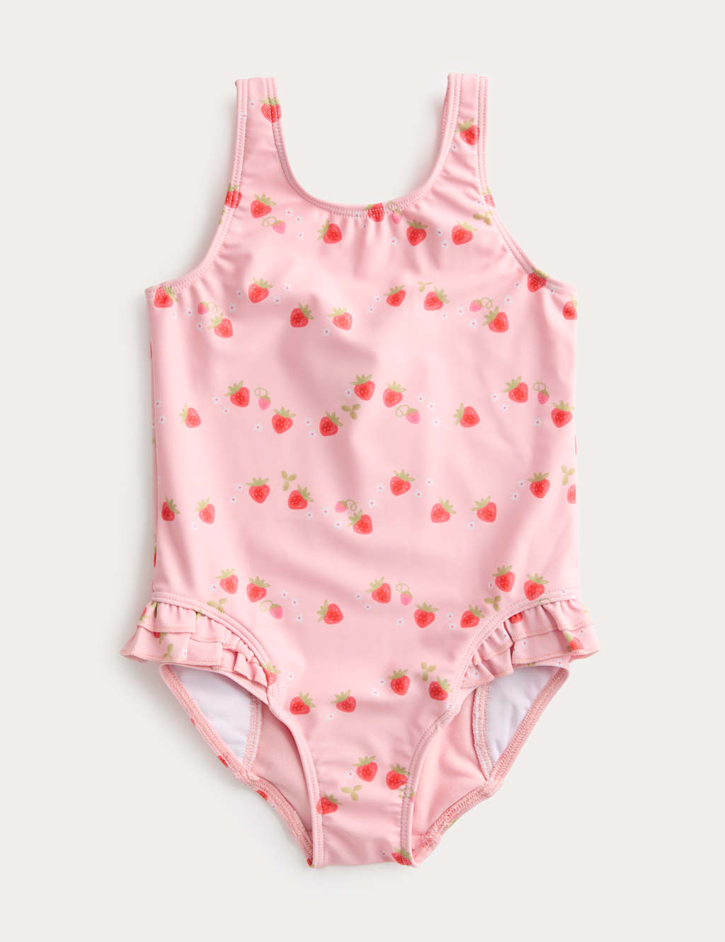 M&S Girls Strawberry Swimsuit (0-3 Yrs) - 12-18 Months - Pink Mix