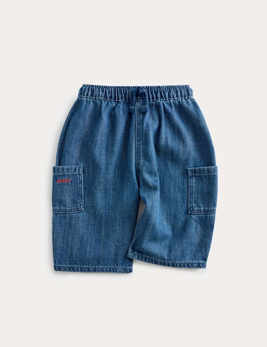 M&S Girls Wide Leg Denim Elasticated Waist Jeans (0-3 Yrs) - 3-6 Months