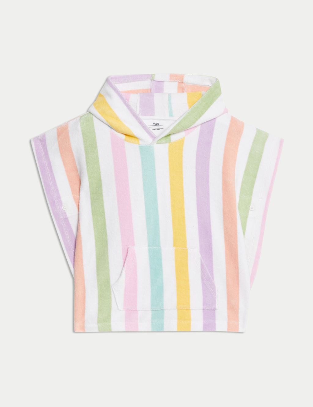 Pure Cotton Towelling Striped Poncho (0-36 Mths)