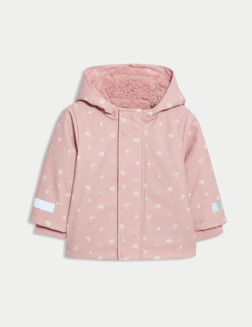 M&S Ditsy Hooded Fisherman Jacket (3 Mths-3 Yrs) Pink