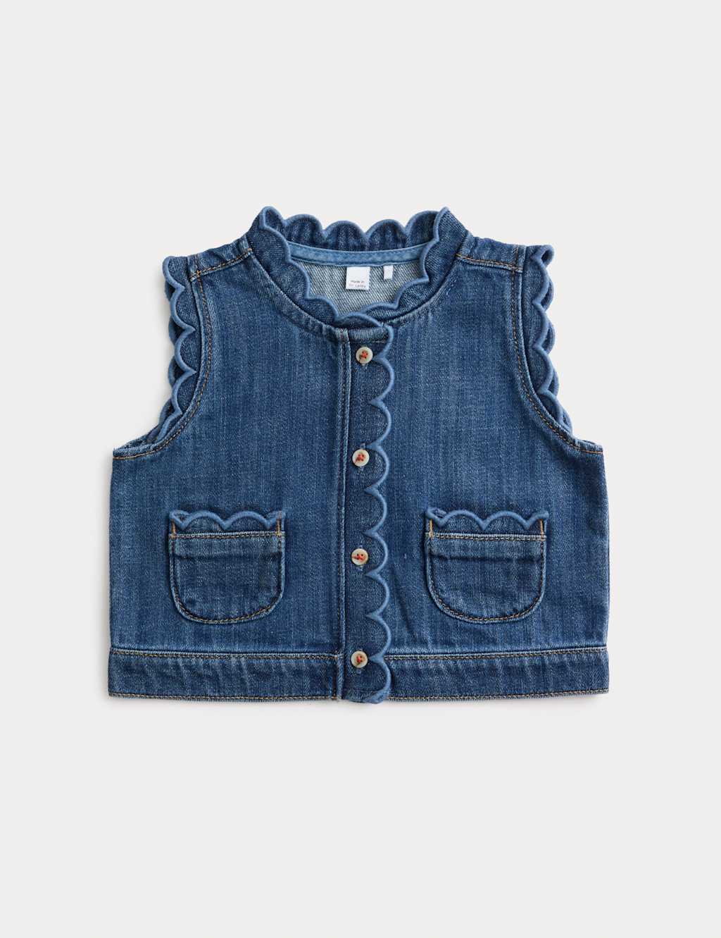 M&S Girls Denim Gilet (0-3 Yrs) - 0-3 Months