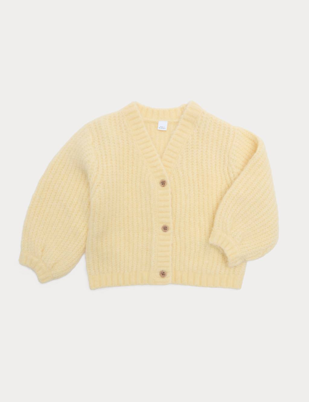 M&S Girls Cardigan (0-5 Yrs) - 0-3 Months - Yellow