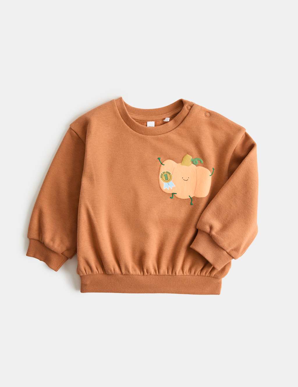 M&S Girls Cotton Rich Halloween Pumpkin Sweatshirt (0-5 Yrs) - 4-5 Years - Orange