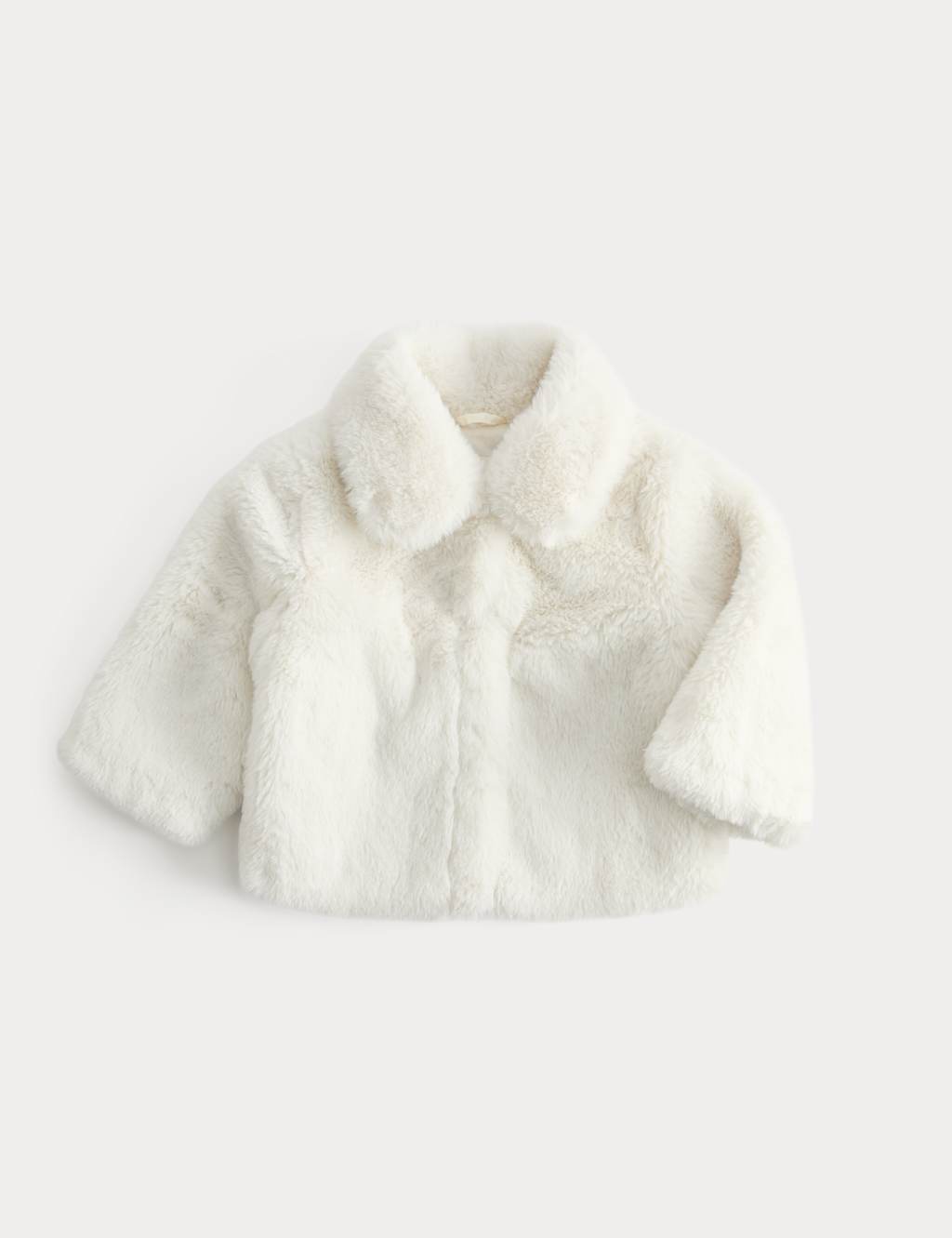 M&S Girls Faux Fur Collared Jacket (0-5 Yrs) - 4-5 Years - Cream