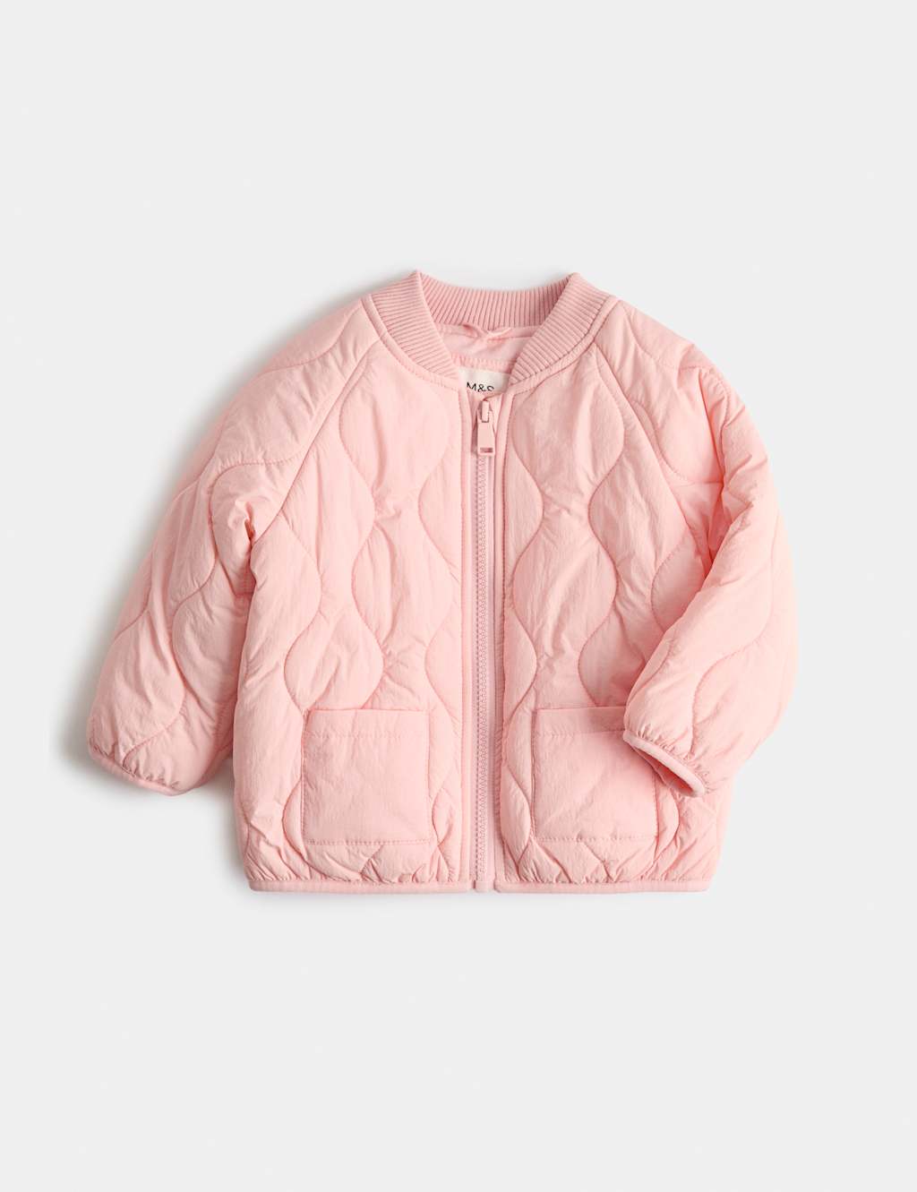 M&S Girls Quilted Lightweight Padded Jacket (0-5 Yrs) - 4-5 Years - Pink