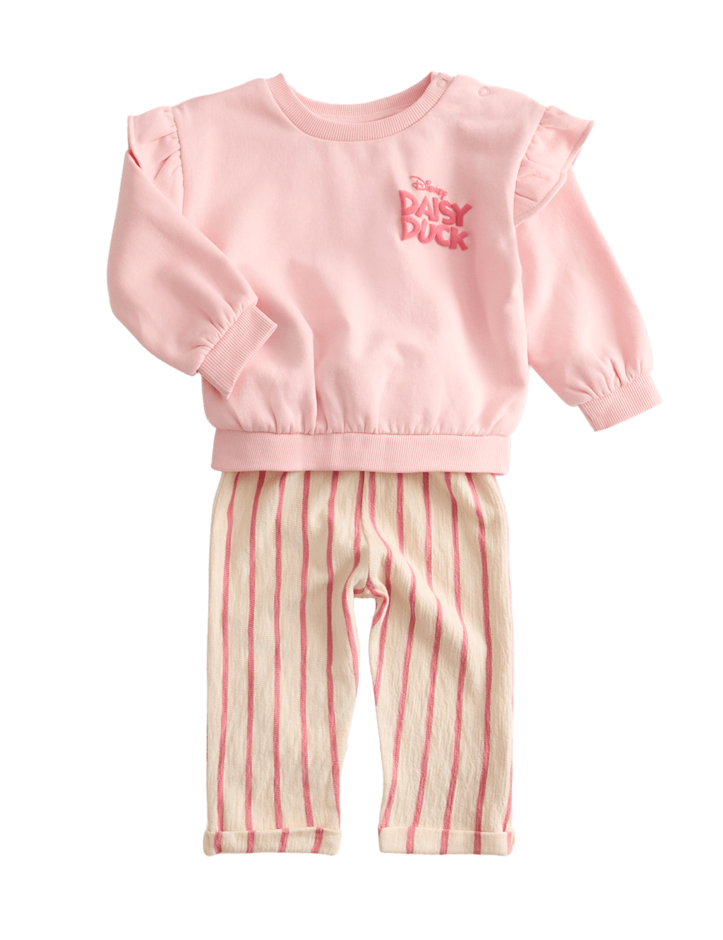 M&S Collection Girls 2pc Cotton Rich Daisy Duck Top & Bottom Outfit (0-3 Yrs) - 12-18 - Pink, Pink
