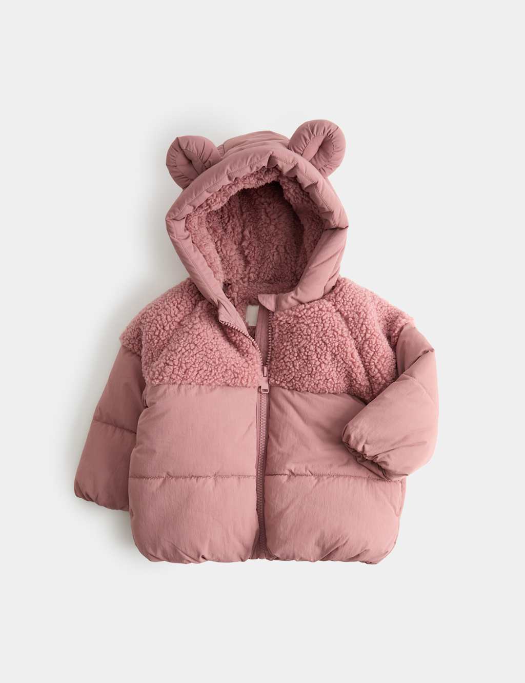 M&S Girls Midweight Padded Panelled Coat (0-5 Yrs) - 4-5 Years - Pink