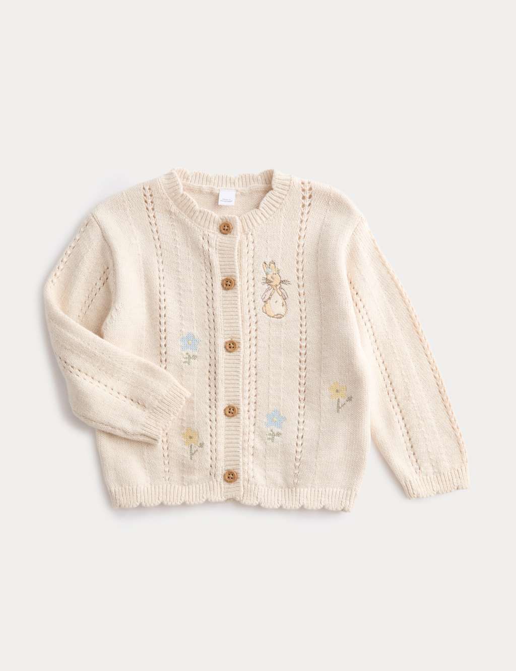 M&S Girls Pure Cotton Peter Rabbit Cardigan (0-3 Yrs) - 18-24 Months - Oatmeal