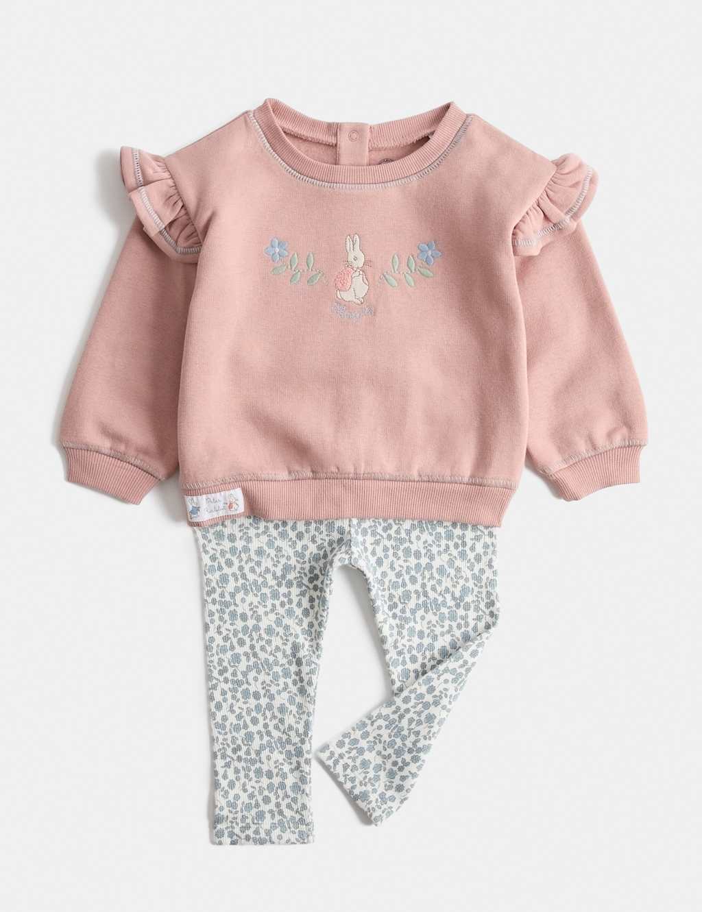 M&S Girls Peter Rabbit Cotton Rich Outfit (0-3 Yrs) - 18-24 Months - Pink Mix