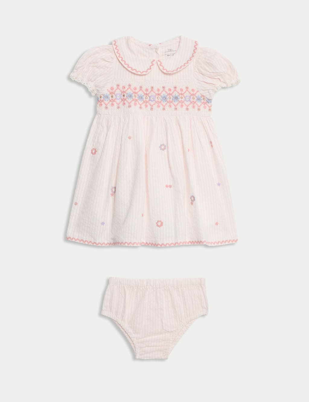 2pc Pure Cotton Embroidered Outfit (0-6 Yrs)