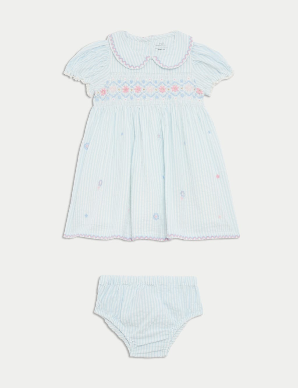 2pc Pure Cotton Embroidered Outfit (0-6 Yrs)