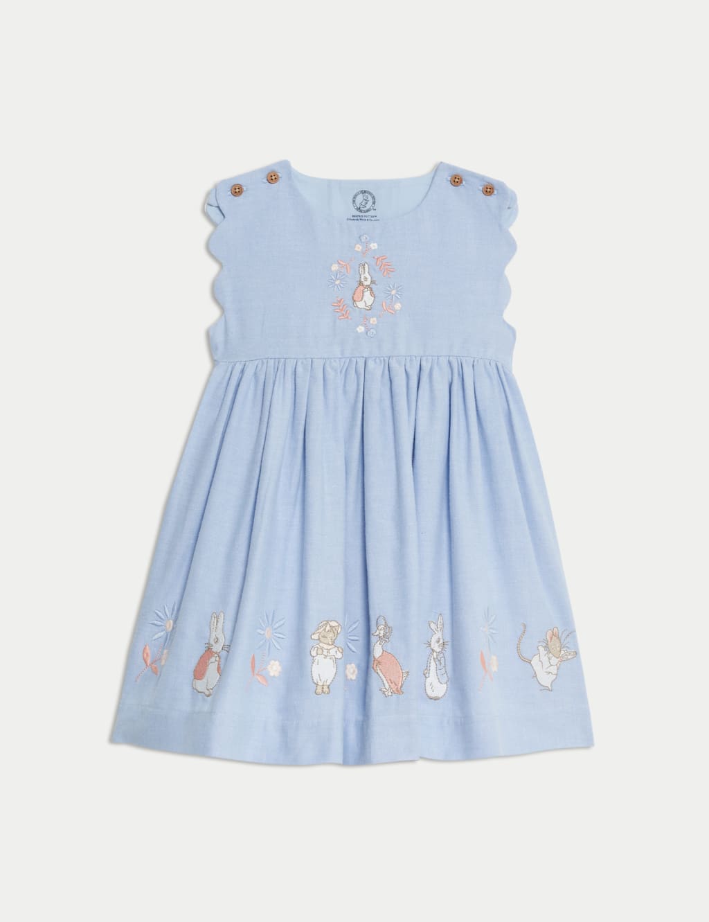 Pure Cotton Chambray Peter Rabbit™ Dress (0-3 Yrs)