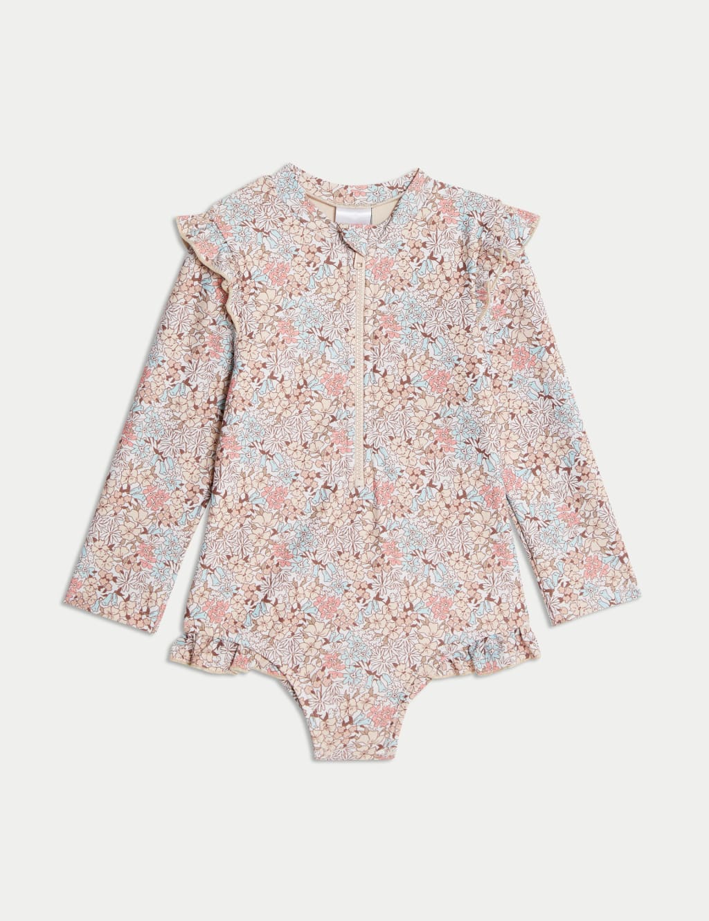 Mini Me Floral Zip Long Sleeve Swimsuit (0-3 Yrs)