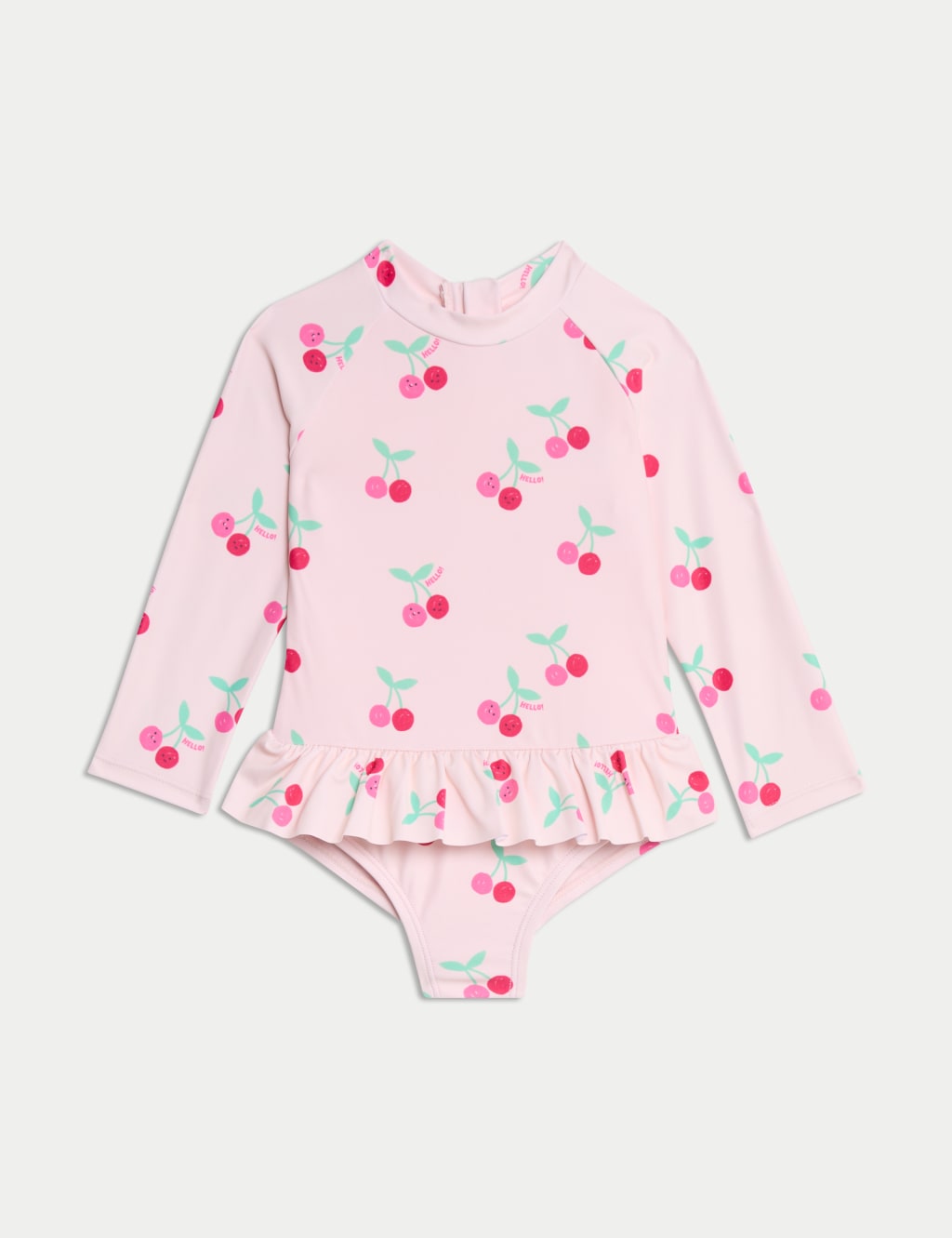Cherry Frill Long Sleeve Swimsuit (0-6 Yrs)