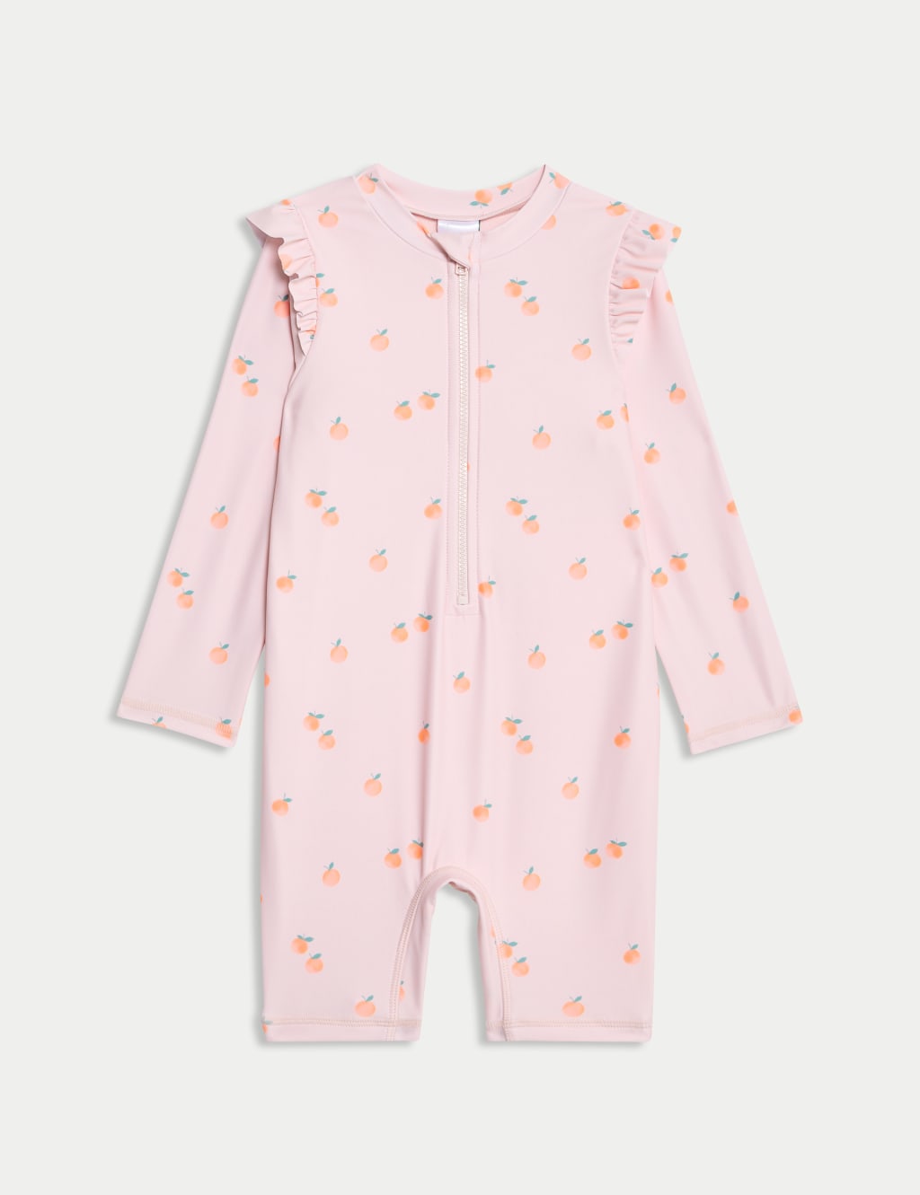 Peach Print All in One Swimsuit (0-3 Yrs)