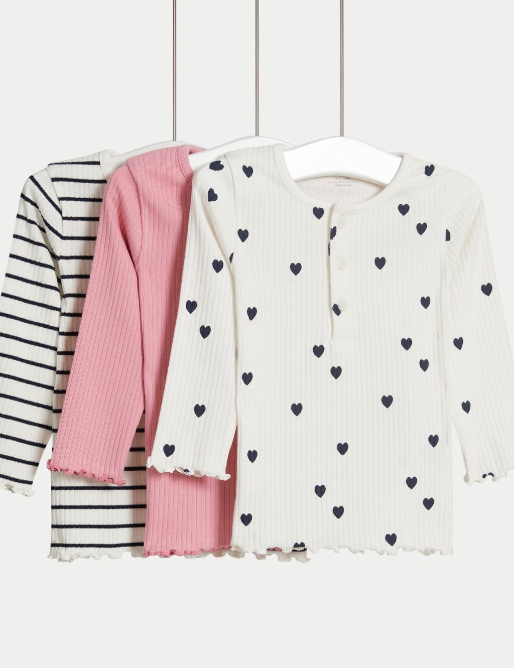 3pk Cotton Rich Tops (0-3 Yrs)