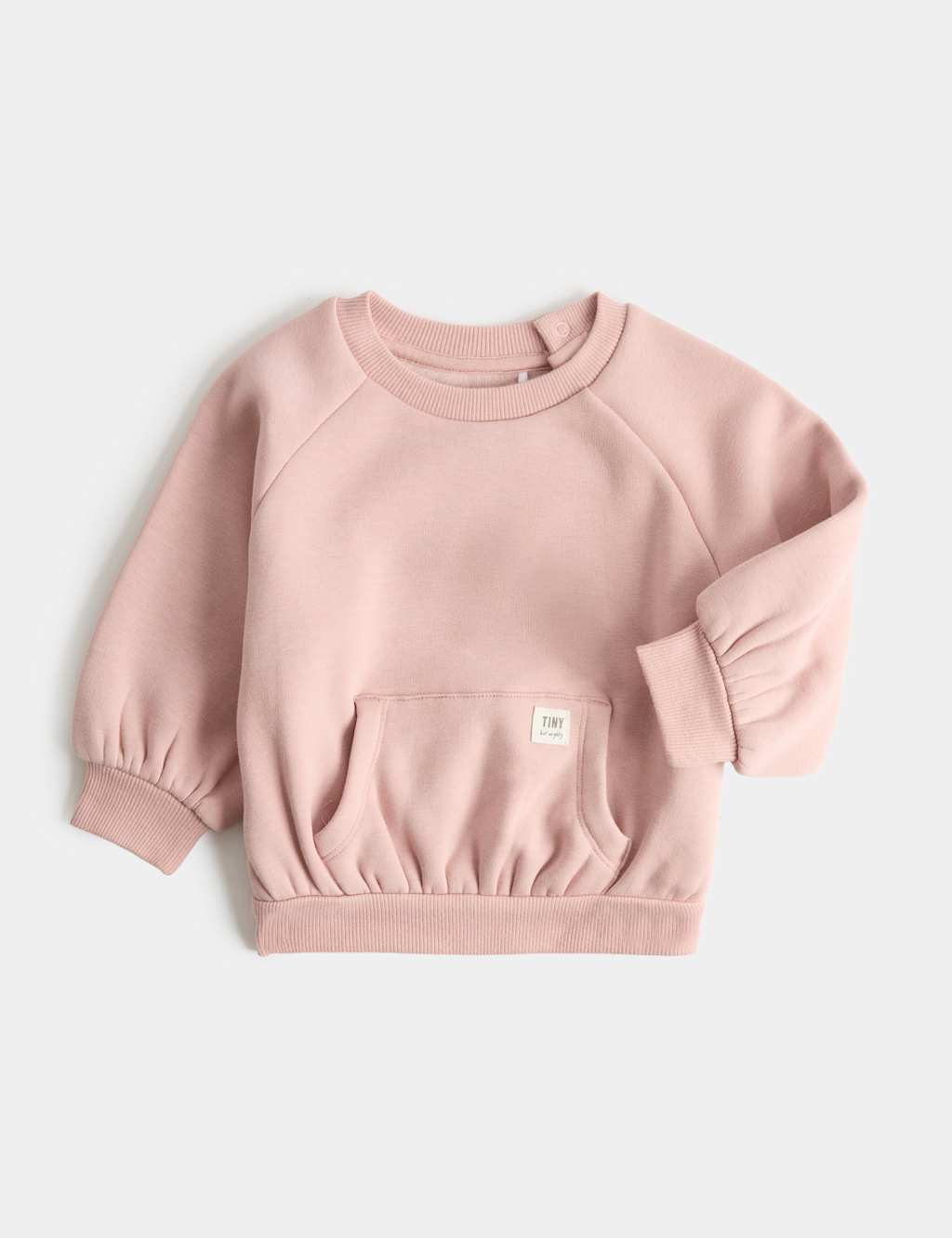 M&S Girls Cotton Blend Sweatshirt (0-3 Yrs) - 0-3 Months - Pink