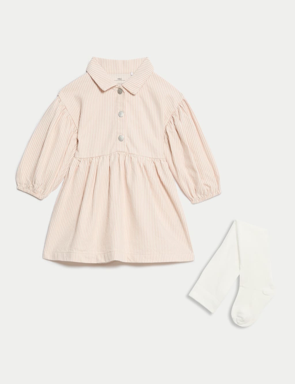 2pc Cotton Rich Striped Dress with Tights (0-3 Yrs)