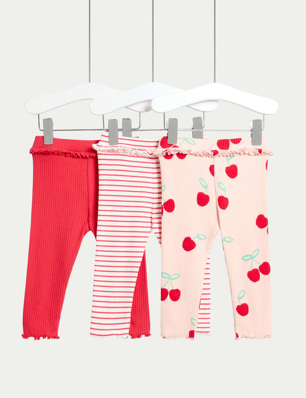 3pk Cotton Rich Cherry Leggings (0-3 Yrs)