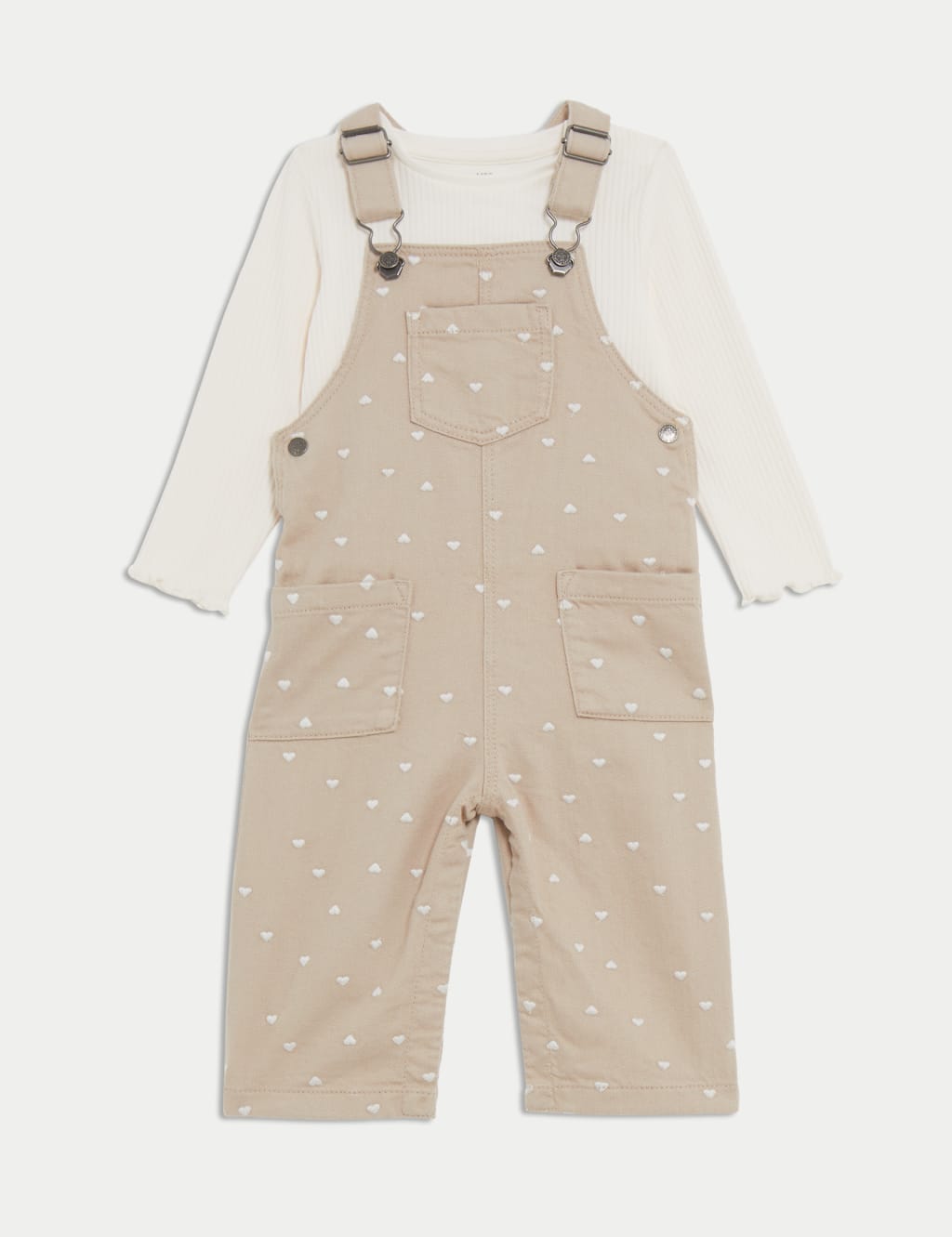 2pc Cotton Rich Ribbed Top & Bottom Outfit (0-3 Yrs)