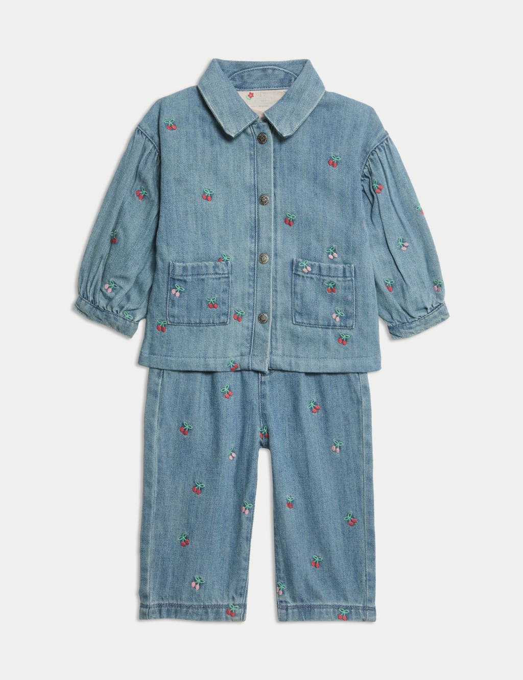 2pc Denim Embroidered Jacket & Jeans Outfit (0-6 Yrs)