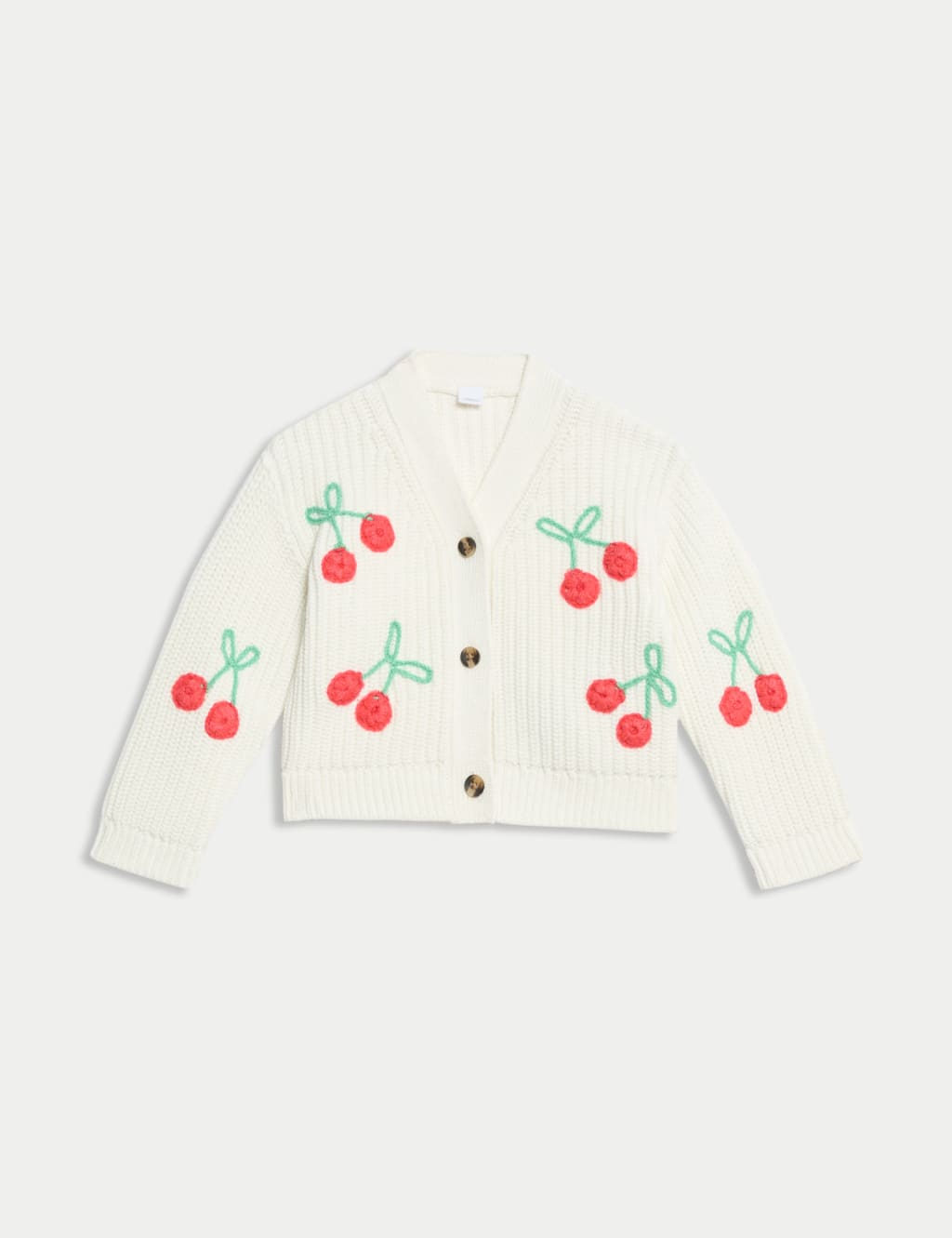 Pure Cotton Knitted Cherry Cardigan (0-6 Yrs)