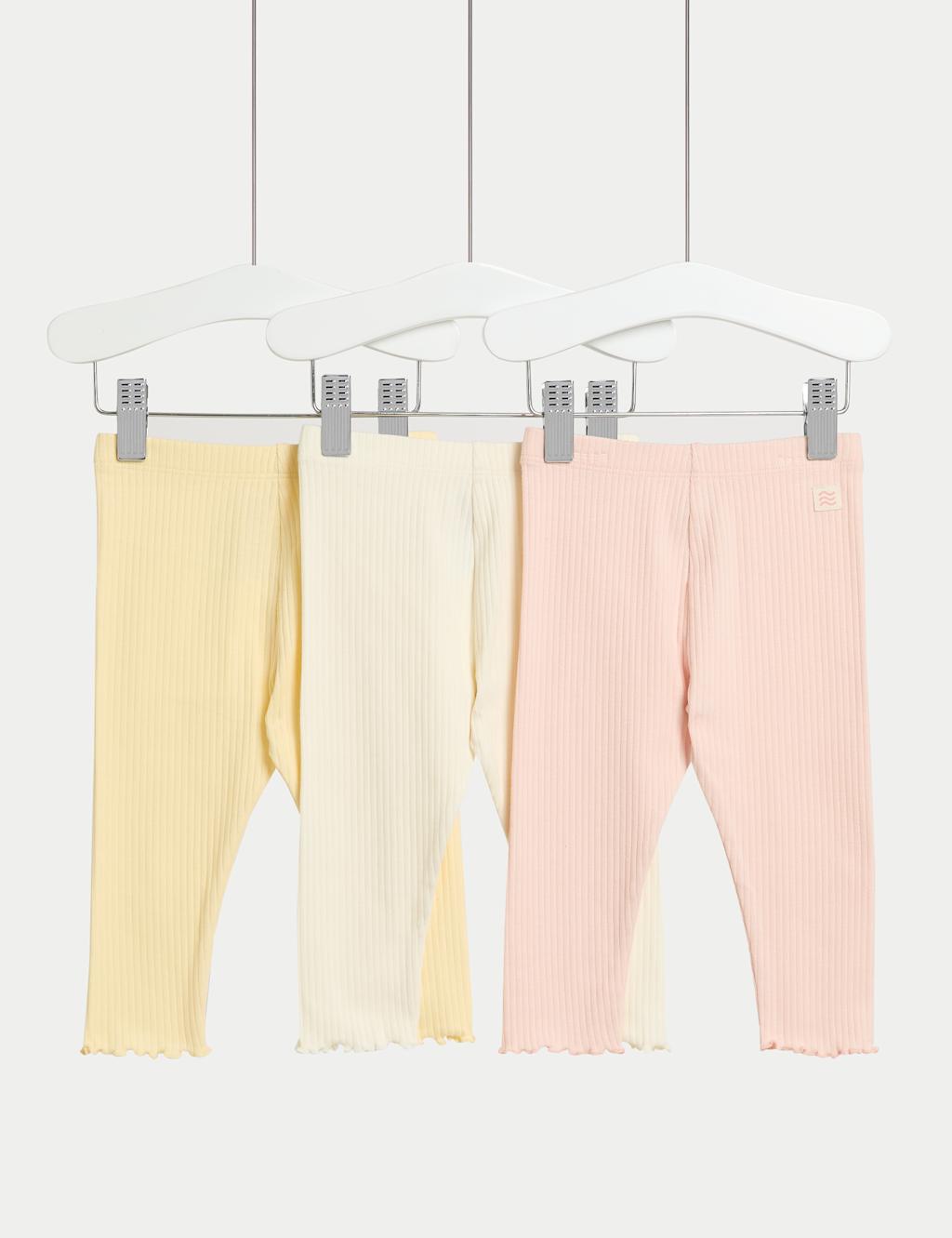 3pk Cotton Rich Ribbed Leggings (0-3 Yrs)