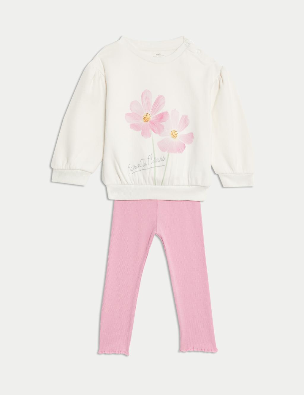 2pc Cotton Rich Floral Top & Leggings Outfit (0-3 Yrs)