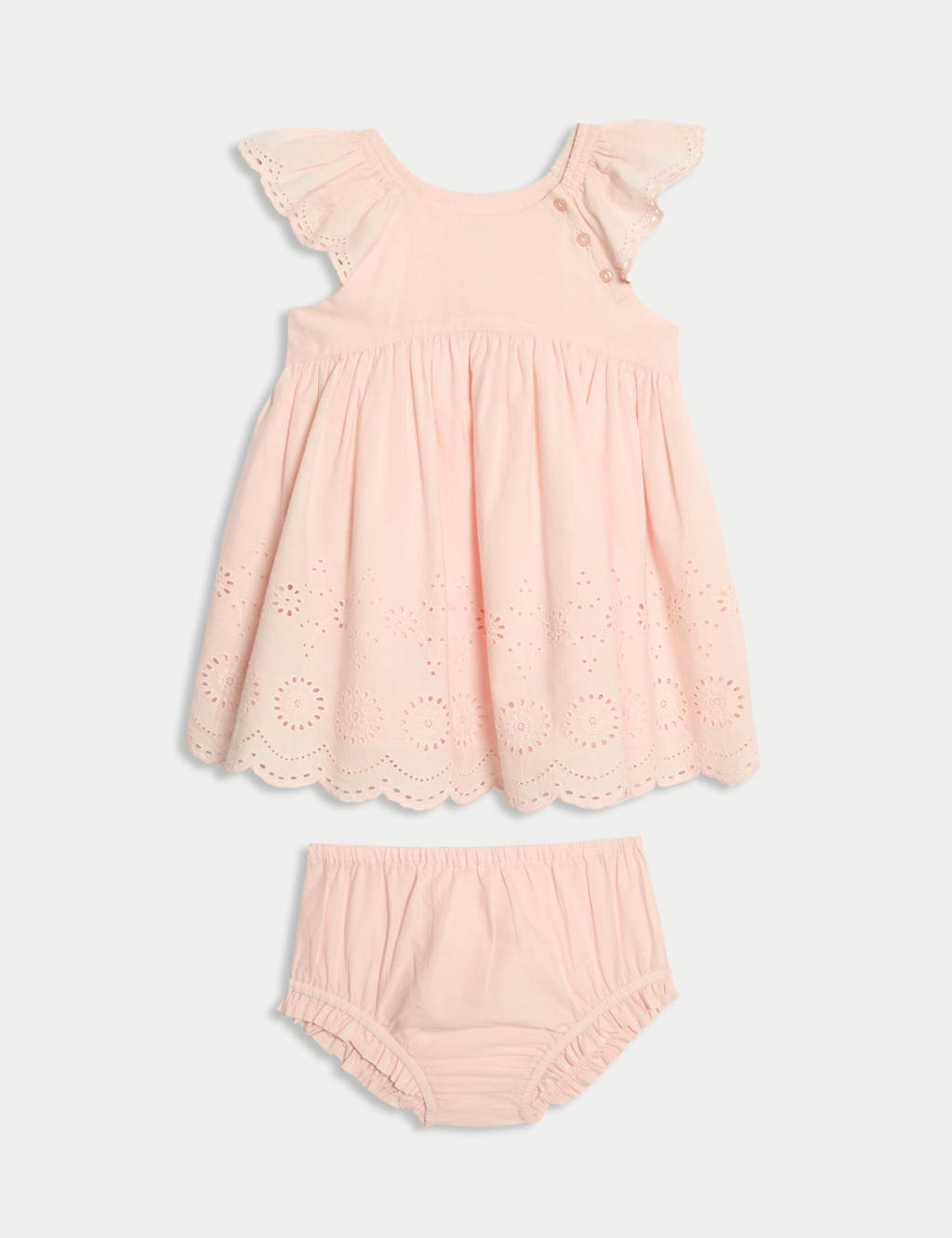 2pc Pure Cotton Broderie Outfit (0 Mths-3 Yrs)