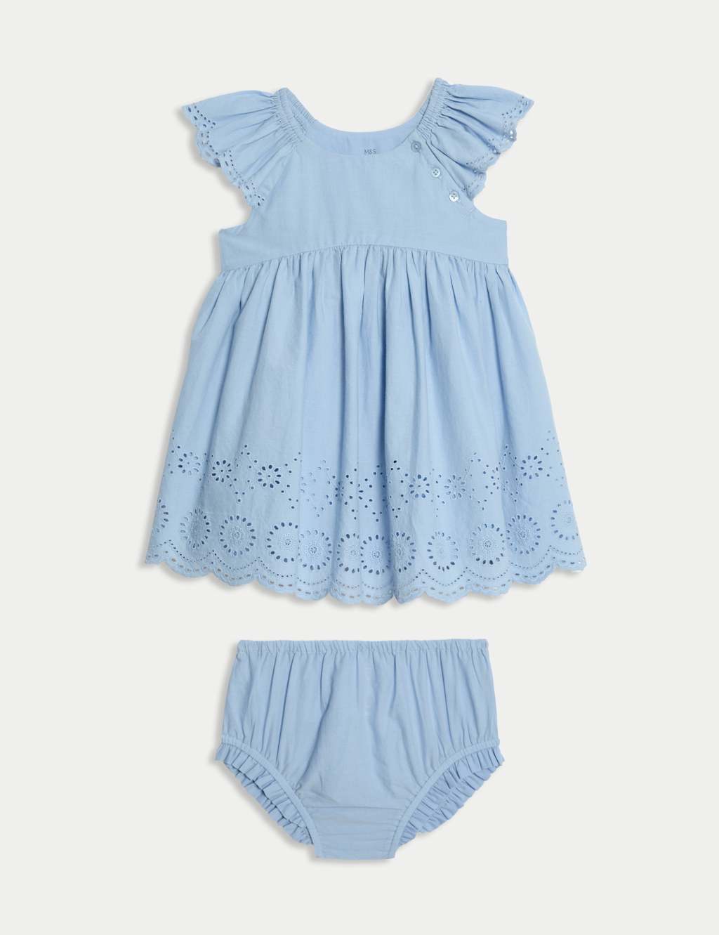 2pc Pure Cotton Broderie Outfit (0 Mths-3 Yrs)