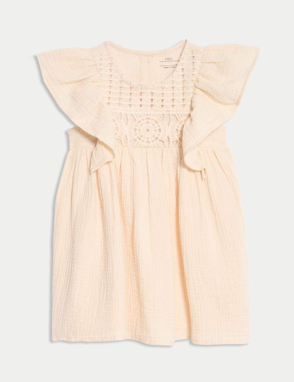 Pure Cotton Woven Dress (0-6 Yrs)
