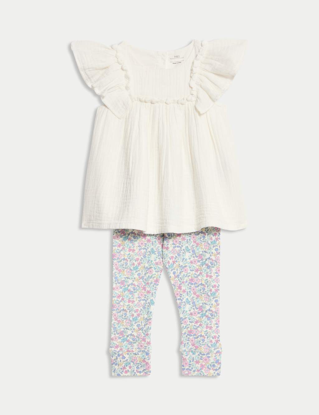 2pc Pure Cotton Ditsy Leggings Outfit (0-3 Yrs)