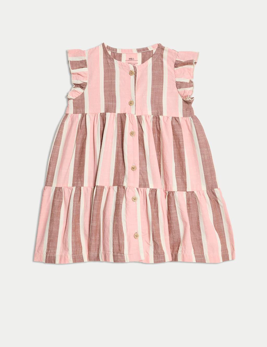 Pure Cotton Striped Dress (0-3 Yrs)