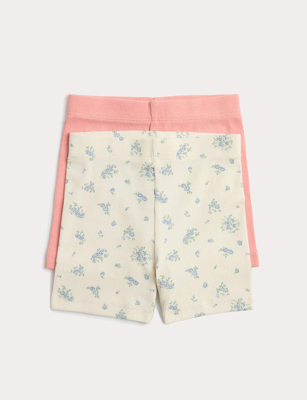 M&S Girls 2 Pack Cotton Rich Cycling Shorts (0-5 Yrs) - 6-9 Months - Pink