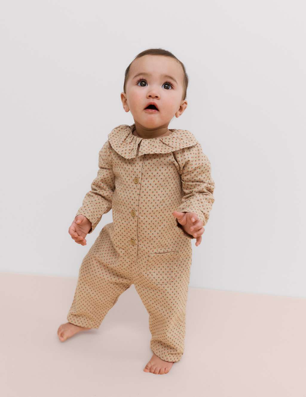 M&S Girls Pure Cotton Ditsy Floral All in One (0-3 Yrs) - 0-3 Months - Neutral