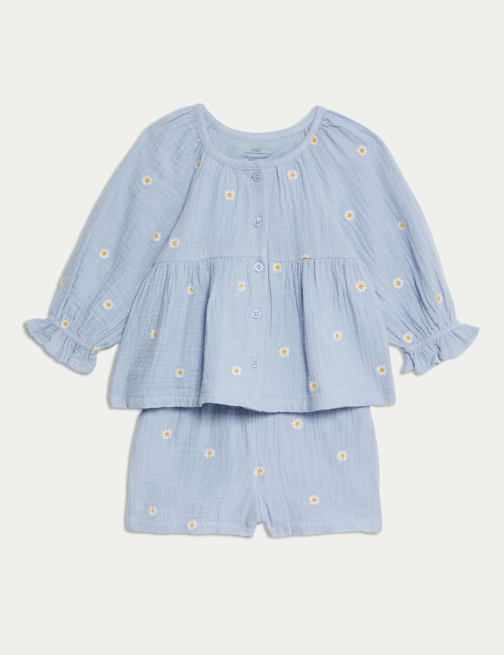 2pc Pure Cotton Embroidered Outfit (0-3 Yrs)