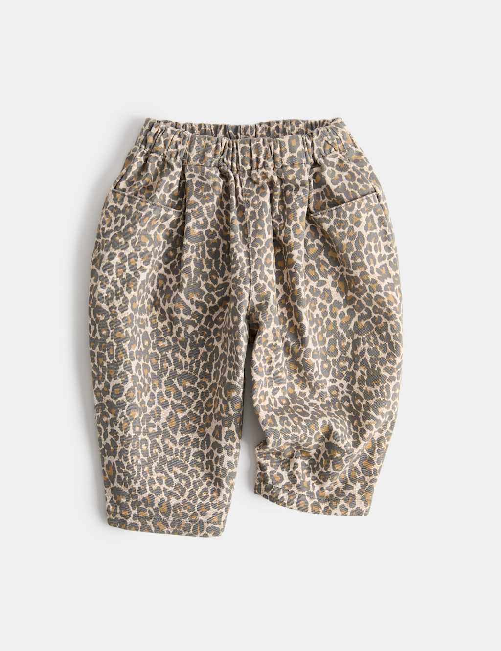 M&S Girls Pure Cotton Leopard Print Jeans (0-5 Yrs) - 4-5 Years - Brown