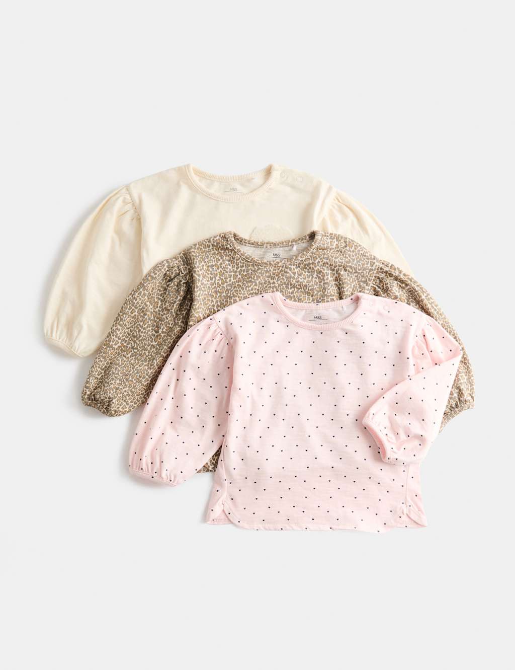 M&S Girls 3 Pack Pure Cotton Printed Tops (0-5 Yrs) - 4-5 Years - Multi