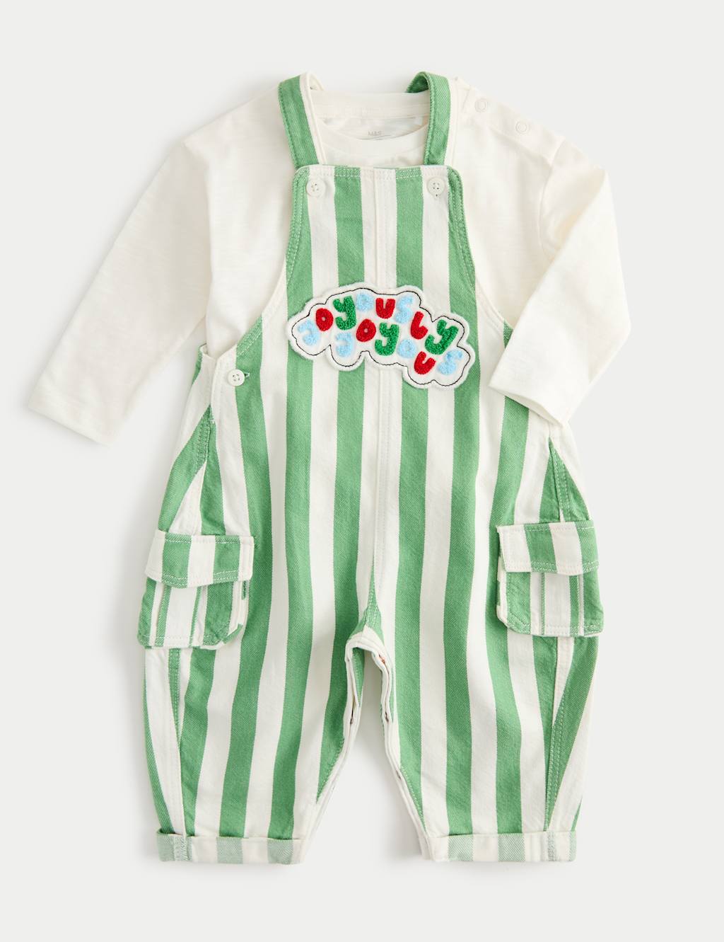 M&S Boys 2 Piece Top & Bottom Outfit (0-3 Years) - 0-3 Months - Green