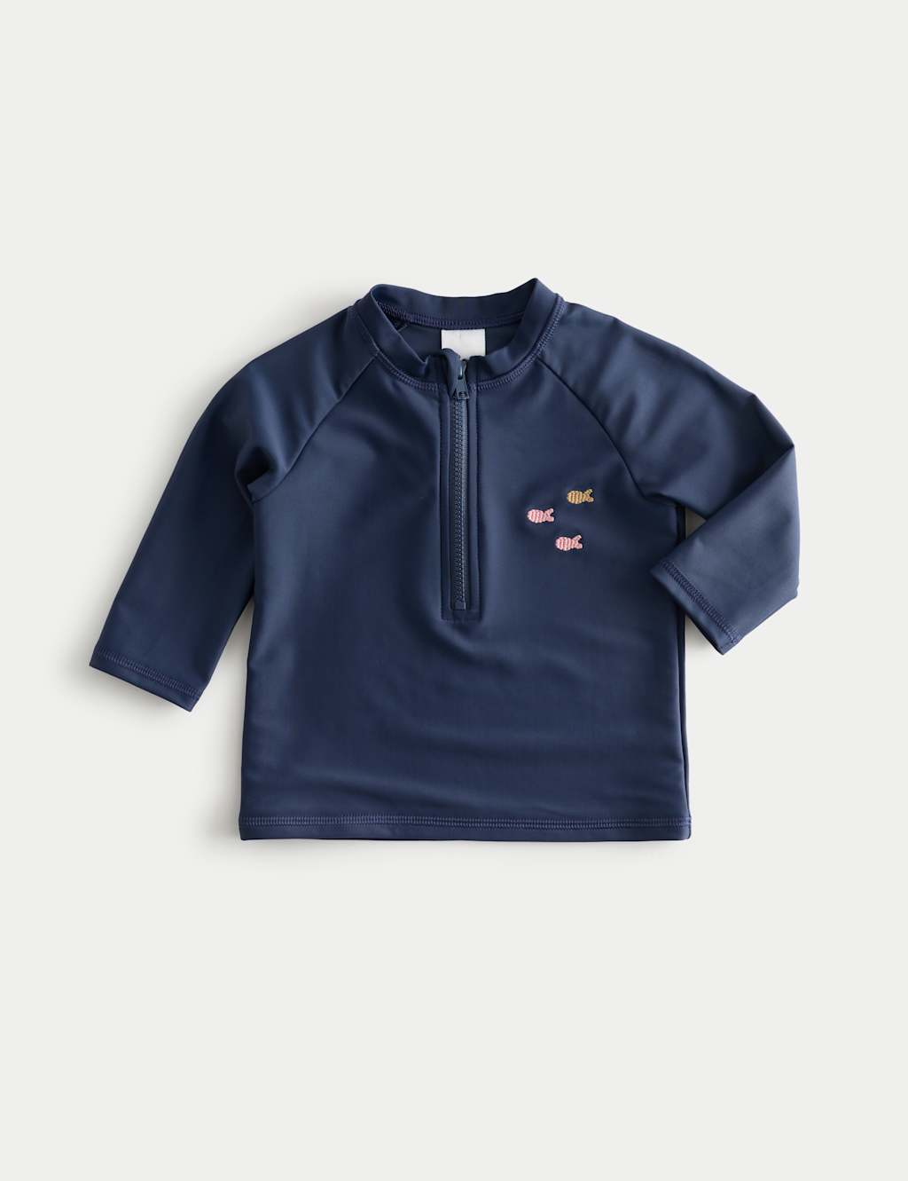 M&S Boys Fish Embroidery Rash Vest (0 Mths - 5 Yrs) - 4-5 Years - Navy Mix