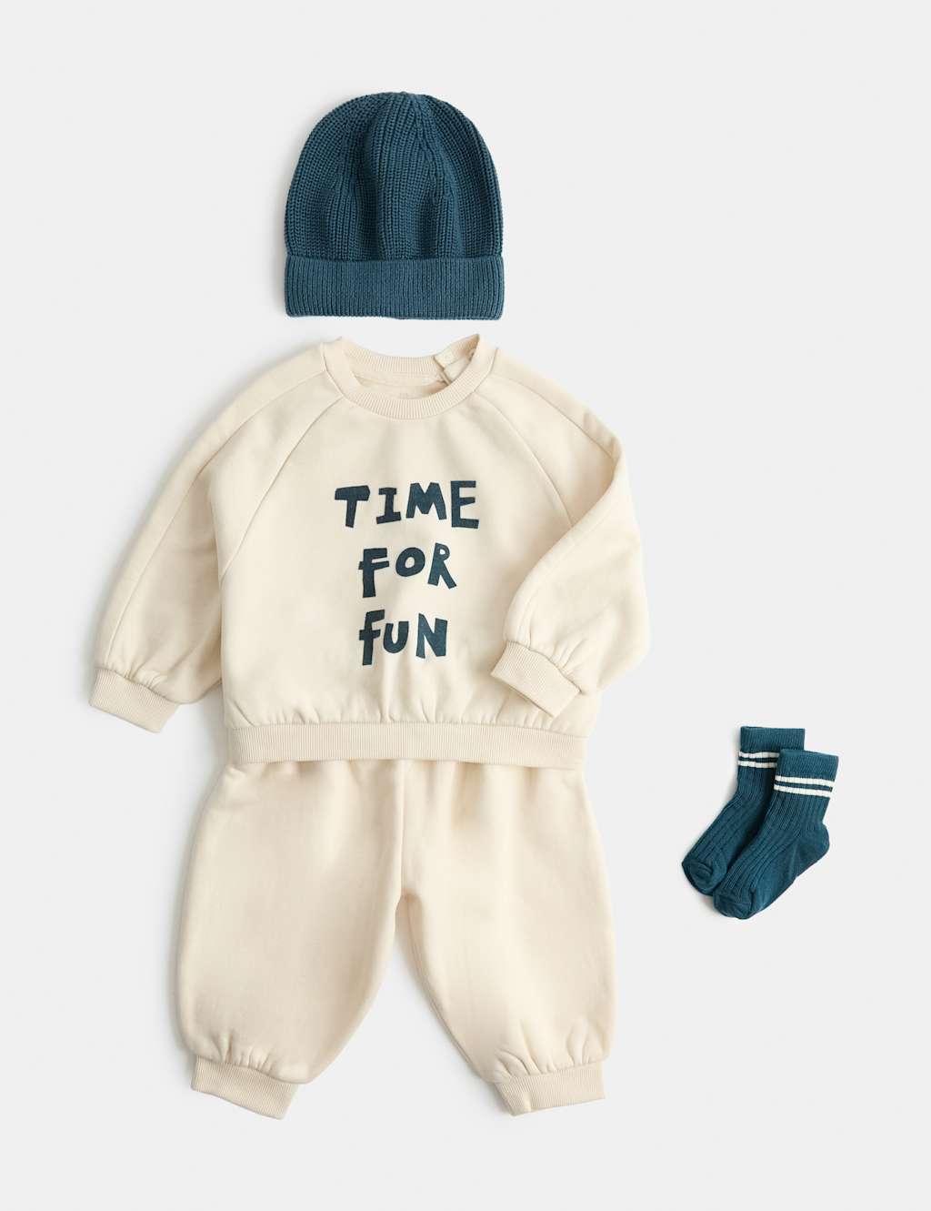 M&S Boys 4 Piece Cotton Rich Time for Fun Outfit (0-5 Yrs) - 3-4 Years - Multi
